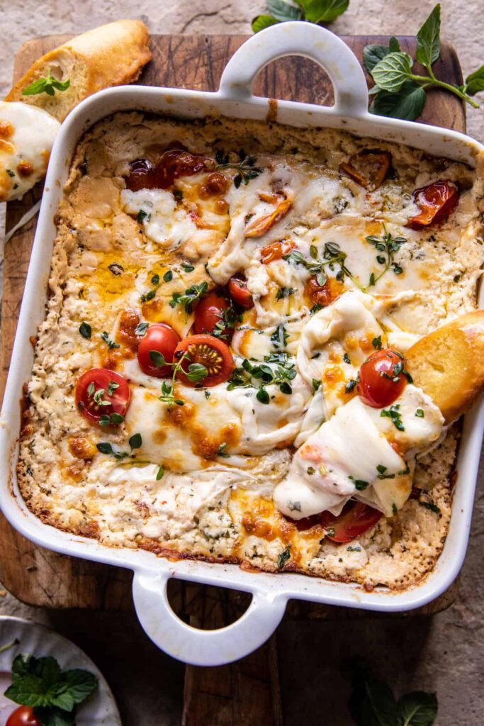 Roasted-Garlic-Caprese-Dip